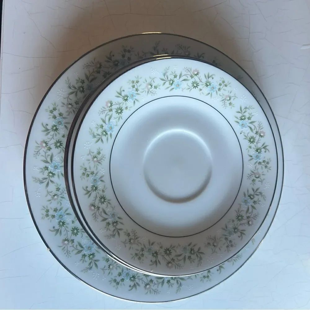 Savannah (Rim, Platinum)
by NORITAKE replacement pieces 2 Salad plates 4 desert